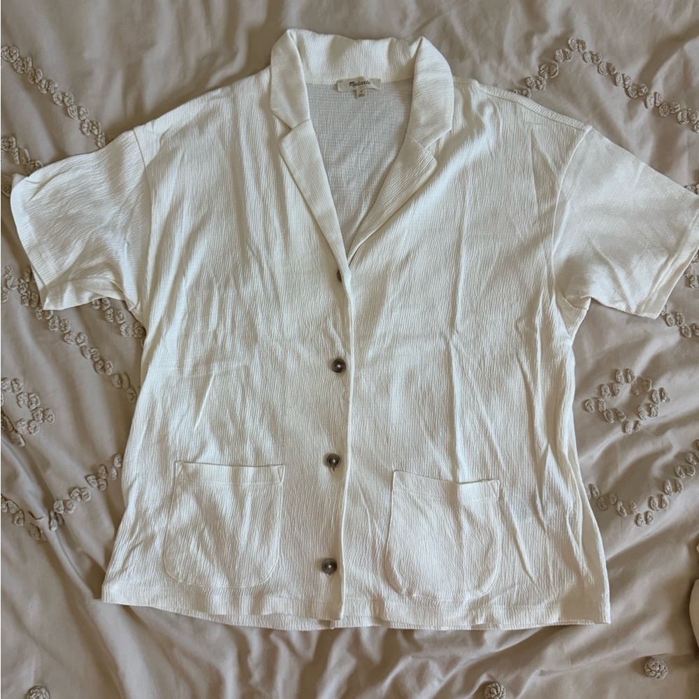 Madewell White Button-Down Shirt